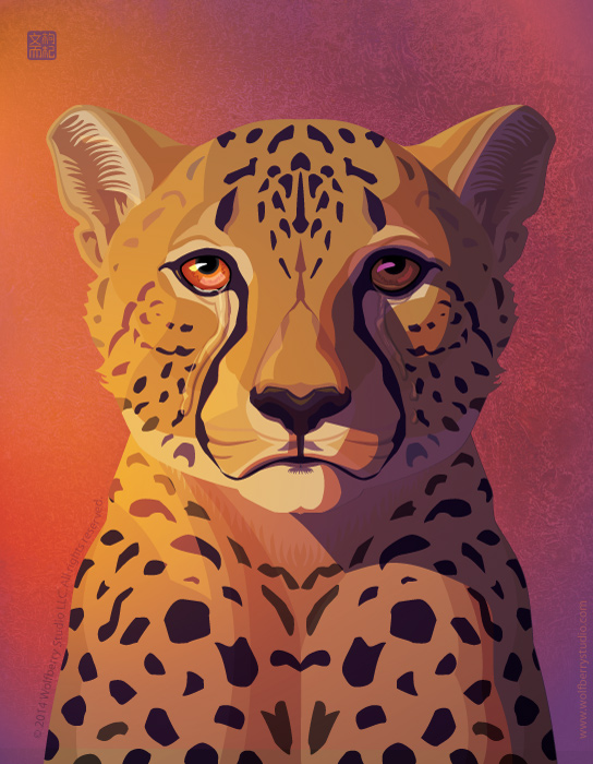 Portrait of Cheetah with tears running down its face
