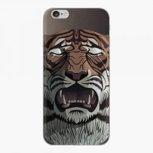 iPhone skin with tiger portrait design. Tiger is crying